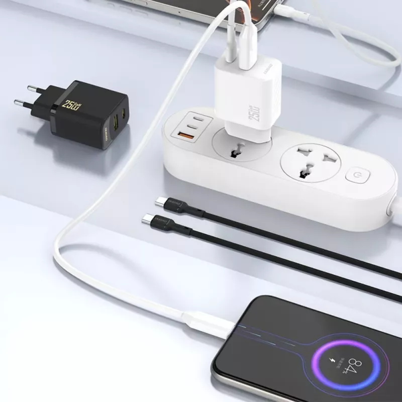 Dudao A26T GaN 25W USB-A, USB-C Charger - Black