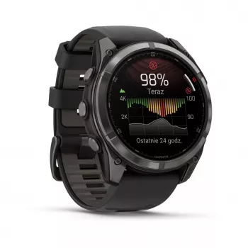 Garmin fenix 8 Pro 51 mm MicroLED Sapphire Carbon Grey DLC Titanium with Black/Pebble Grey Silicone Band