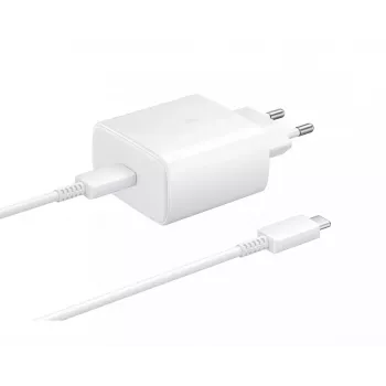 Samsung EP-TA845EWE + EP-DW767JWE 45W Travel Charger and USB-C to USB-C Data Cable White (OOB Bulk)