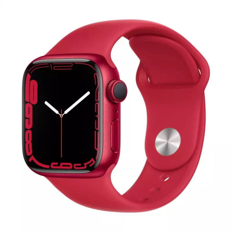 Apple Watch Series 7 GPS, 41mm (PRODUCT)RED Aluminium Case with Sport Band - Regular (PRODUCT) Red