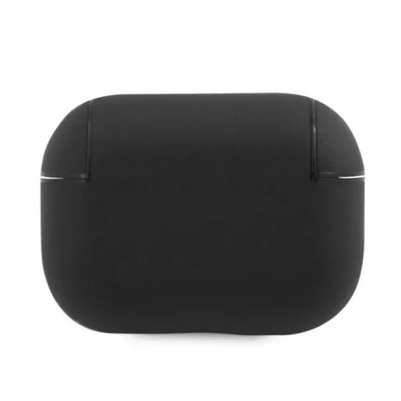 BMW AirPods Pro Cover Genuine Leather Silver Logo Black