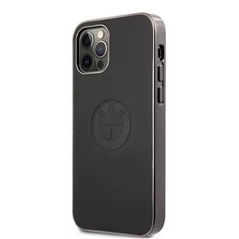 BMW Apple iPhone 12/12 Pro 6.1 inch Signature Leather Embossed Logo Hard Case Black