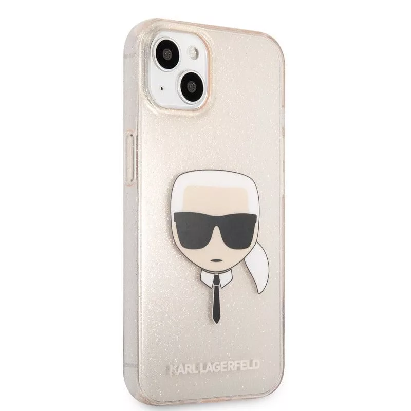 Karl Lagerfeld Apple iPhone 13 TPU Full Glitter Head Case Gold