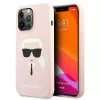 Karl Lagerfeld Apple iPhone 13 Pro Liquid Silicone Karl Head Case Pink