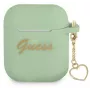 Guess GUA2LSCHSN Silicone Charm Heart Collection Cover for Apple AirPods 1/2, Green