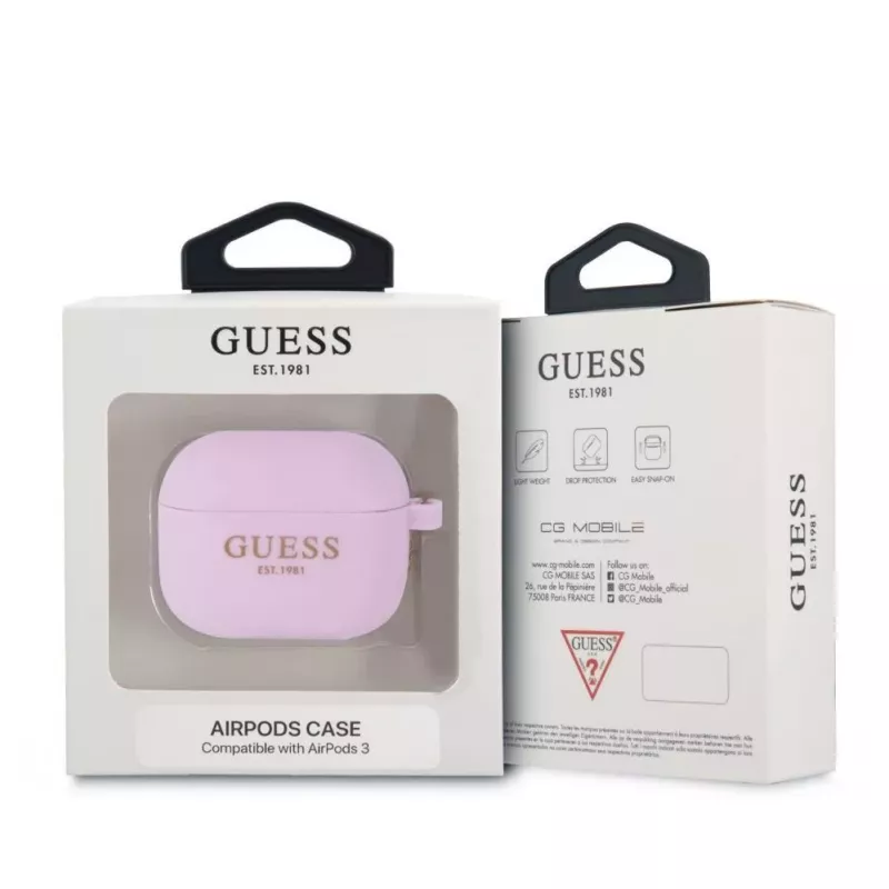 Guess Apple AirPods 3 Charms Silicone Case Purple