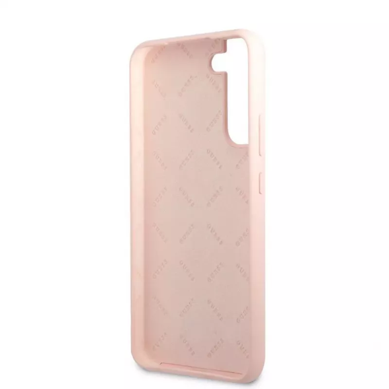 Guess Silicone Metal Logo Case for Samsung Galaxy S22 Plus - Pink