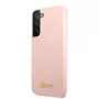 Guess Silicone Metal Logo Case for Samsung Galaxy S22 Plus - Pink