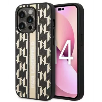 Karl Lagerfeld Apple iPhone 14 Pro 6.1 Hardcase Monogram Stripe Brown