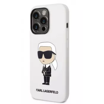 Karl Lagerfeld Apple iPhone 14 Pro Liquid Silicone Ikonik NFT Case White