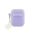 Guess Apple AirPods 1/2 Case Silicone Classic Logo Gold Charm Purple