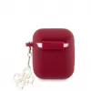 Guess Apple AirPods 1/2 Case Silicone Classic Logo Gold With 4G Charm Magenta
