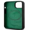 Lacoste Apple iPhone 15 6.1 inch Liquid Silicone Microfiber Croc Logo Magsafe Back Cover Black