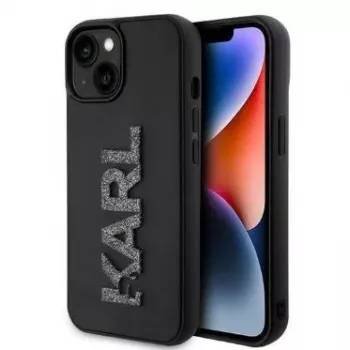 Karl Lagerfeld Apple iPhone 15 HC 3D LOGO GLITTER Black