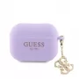 Guess Apple AirPods Pro 2 Case Silicone Classic Logo Gold With 4G Charm Purple