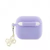Guess AirPods 3 Case Silicone Classic Logo Gold with 4G Charm Purple