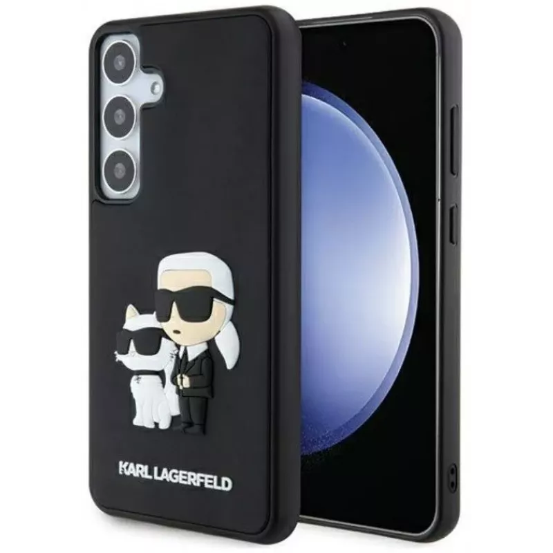 Karl Lagerfeld 3D Rubber Karl and Choupette Case for Samsung Galaxy S24 Black