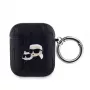 Karl Lagerfeld PU Embossed Karl and Choupette Heads Case for AirPods 1/2 Black
