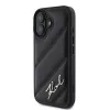 Karl Lagerfeld Hardcase for iPhone 16, Quilted Signature, Black