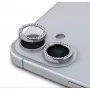 Guess Apple iPhone 16/16 Plus Fixed Glitter Protective Lens Silver