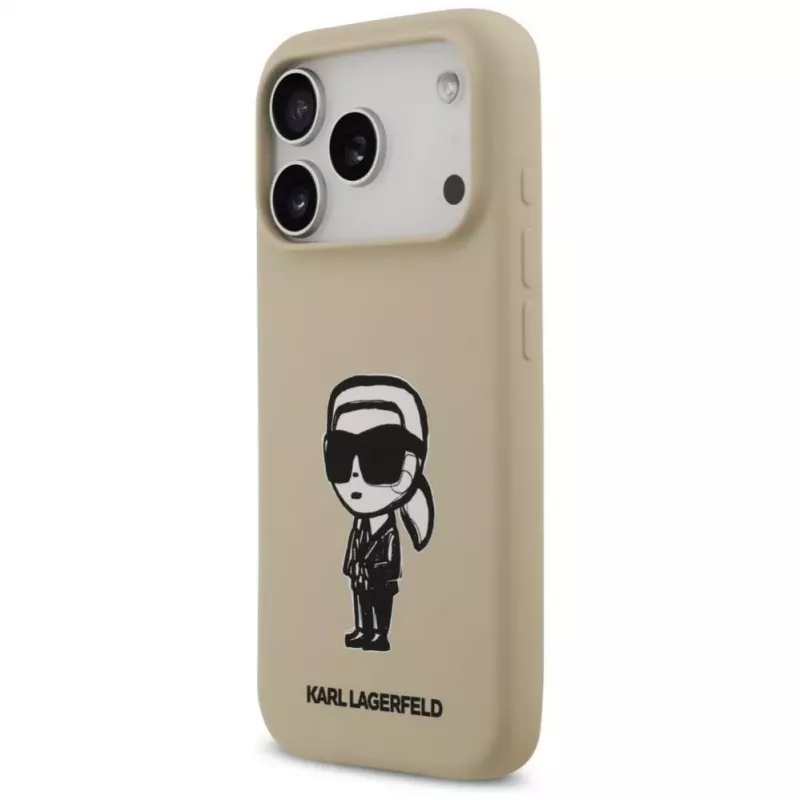 Karl Lagerfeld Apple iPhone 17 Pro Silicone Case with MagSafe - Brown (KL Sketch & Logo)