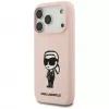 Karl Lagerfeld Silicone Case for iPhone 17 Pro with MagSafe, KL Sketch & Logo, Pink