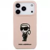 Karl Lagerfeld Silicone Case for iPhone 17 Pro with MagSafe, KL Sketch & Logo, Pink
