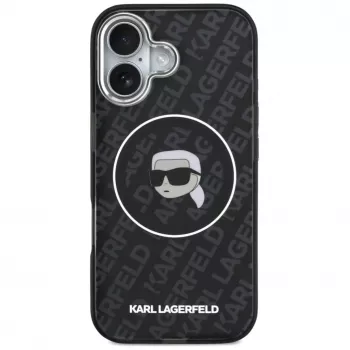 Karl Lagerfeld Apple iPhone 17 Silicone Case with MagSafe KL Head Logo Black