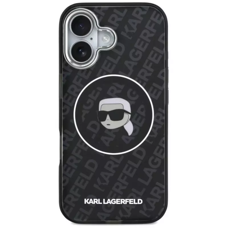 Karl Lagerfeld Apple iPhone 17 Silicone Case with MagSafe KL Head Logo Black
