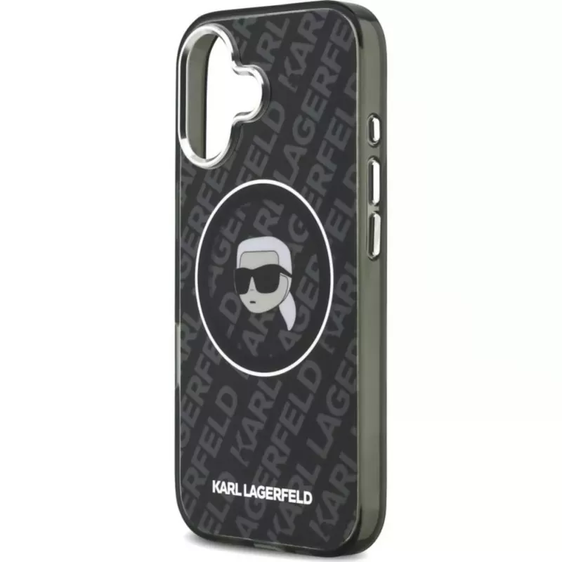 Karl Lagerfeld Apple iPhone 17 Silicone Case with MagSafe KL Head Logo Black