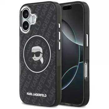 Karl Lagerfeld Apple iPhone 17 Silicone Case with MagSafe KL Head Logo Black