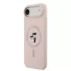 Karl Lagerfeld Apple iPhone 14 Pro Max Liquid Silicone Karl and Choupette MagSafe Case Pink