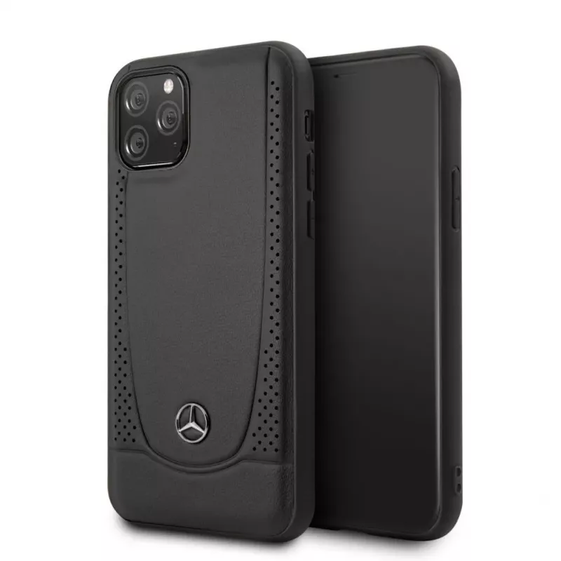 Mercedes-Benz Apple iPhone 11 Pro Leather Hardcase Perforation Black