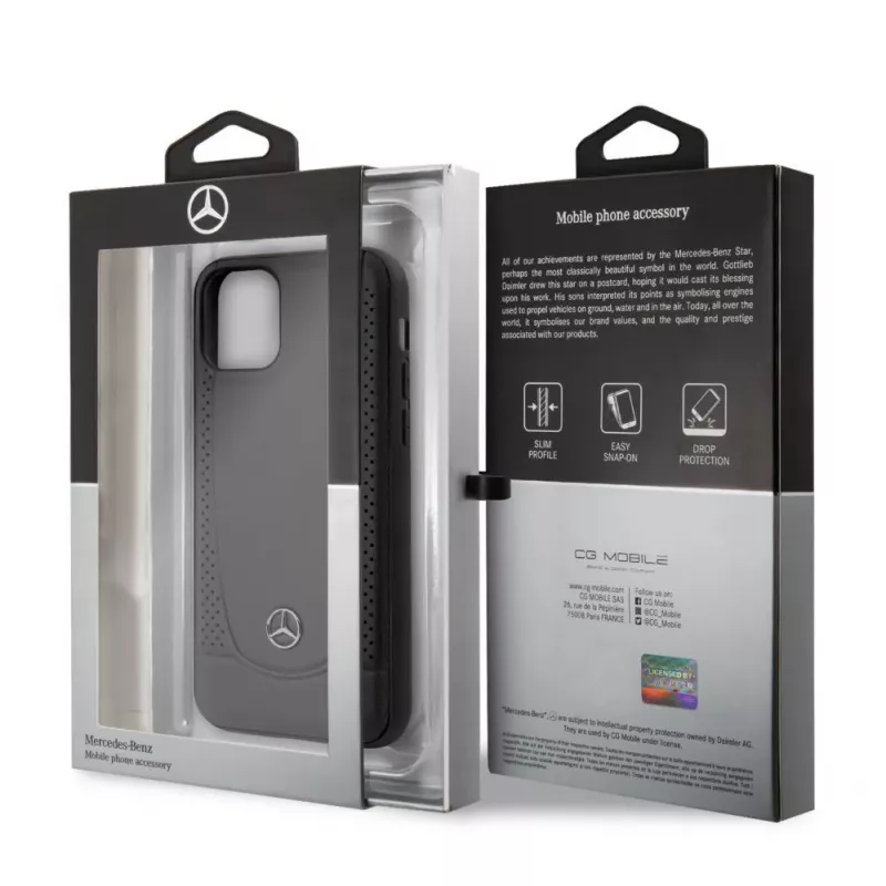 Mercedes-Benz Apple iPhone 11 Pro Leather Hardcase Perforation Black