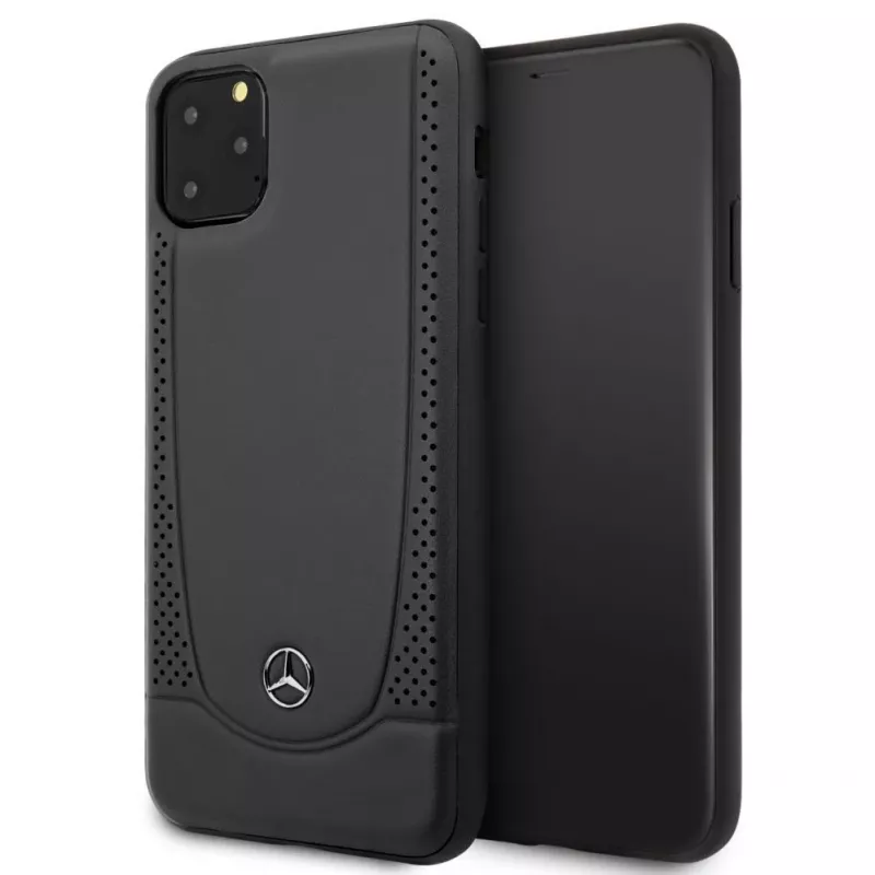 Mercedes-Benz Apple iPhone 11 Pro Max Leather Hardcase Perforation Black