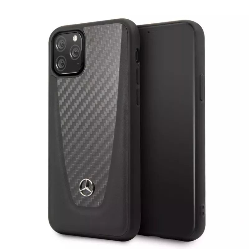 Mercedes-Benz Apple iPhone 11 Pro Hard Case Leather Carbon Fiber Black