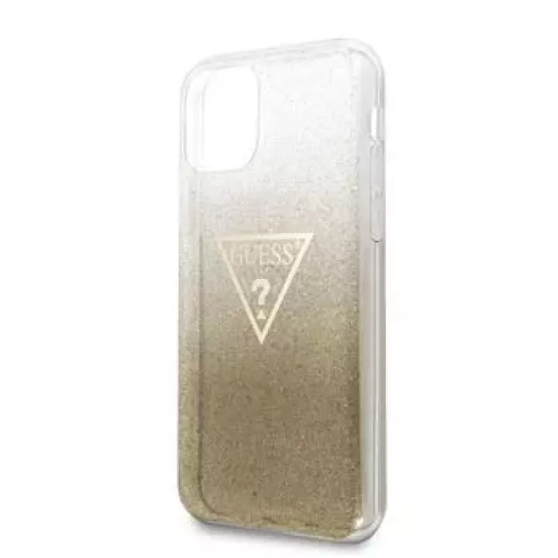 Guess Apple iPhone 11 Pro Solid Glitter Cover Gold