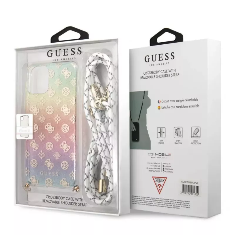 Guess Apple iPhone 11 Pro Iridescent HC Cord Peony Electroplated Multi Color Protective Case