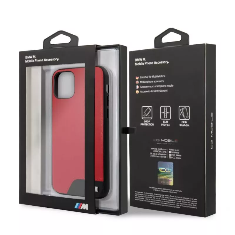 BMW Apple iPhone 11 Pro Hardcase Smooth PU Leather Red