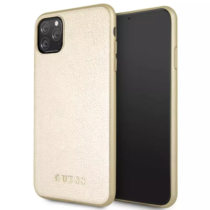 Guess Apple iPhone 11 Pro Max Iridescent PU Hard Case Gold