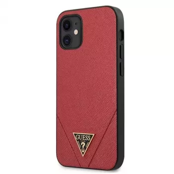 Guess GUHCP12SVSATMLRE Saffiano Hard Case for Apple iPhone 12 Mini - Red