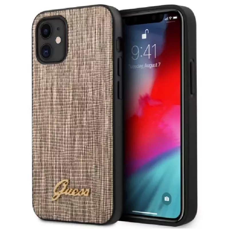 Guess Apple iPhone 12 mini 5.4 inch Lizard Cover Gold