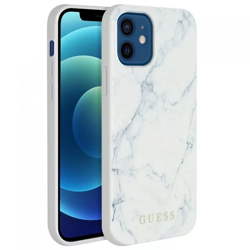 Guess Apple iPhone 12 mini 5.4'' PC/TPU Marble Cover White