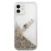 Guess Apple iPhone 12 Mini 5.4 inch Liquid Glitter Vintage Cover Gold
