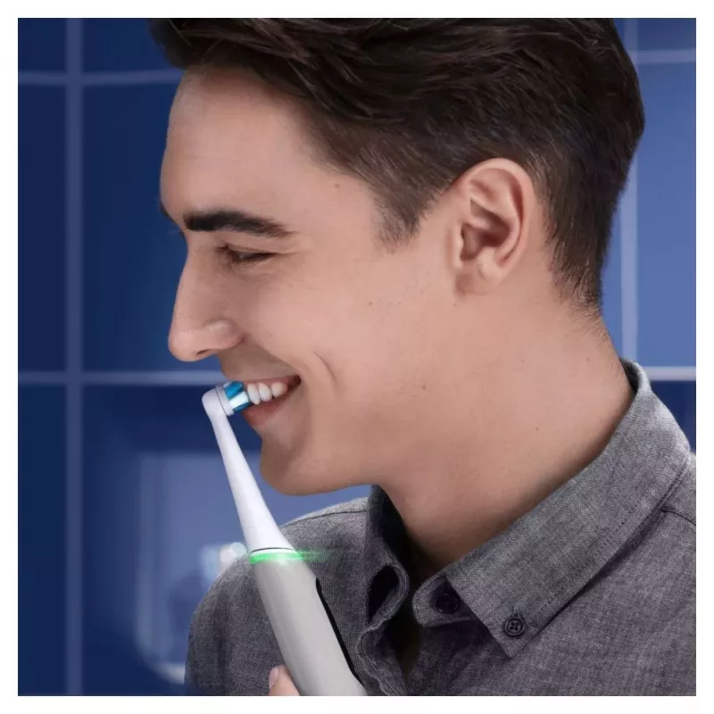 Oral-B iO Series 6 Rechargeable Electric Toothbrush, Grey Opal, 5 Brushing Modes, 1 Brush Head, Bluetooth