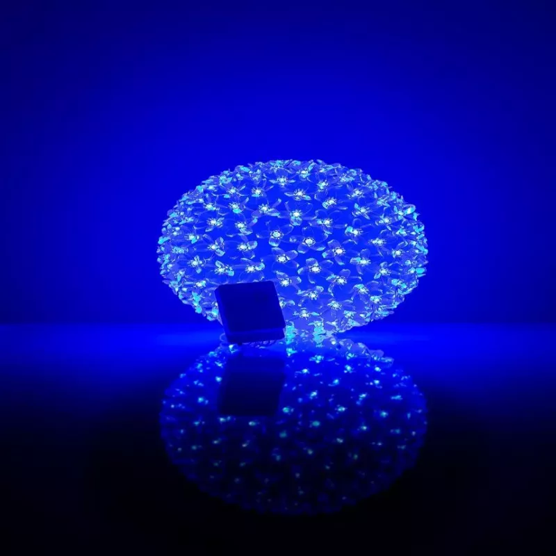 iLike Bumba ar puķēm 465 200LED D-20cm Blue Decorative LED Light Ball with Flowers