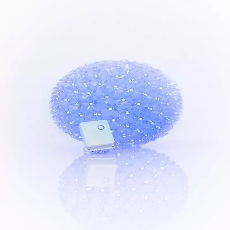 iLike Bumba ar puķēm 465 200LED D-20cm Blue Decorative LED Light Ball with Flowers