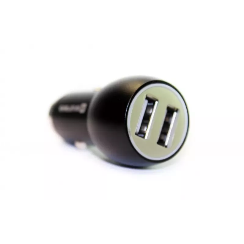 Evelatus EC7DC01 Car Charger 3.1A 2 USB Ports with Stainless Steel Escape Tool Black