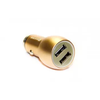 Evelatus ECC01 GOLD Car Charger 2 USB Ports 3.1A with Stainless Steel Escape Tool Gold