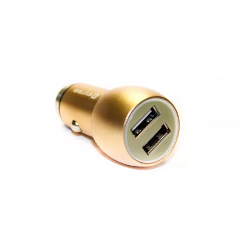 Evelatus ECC01 GOLD Car Charger 2 USB Ports 3.1A with Stainless Steel Escape Tool Gold